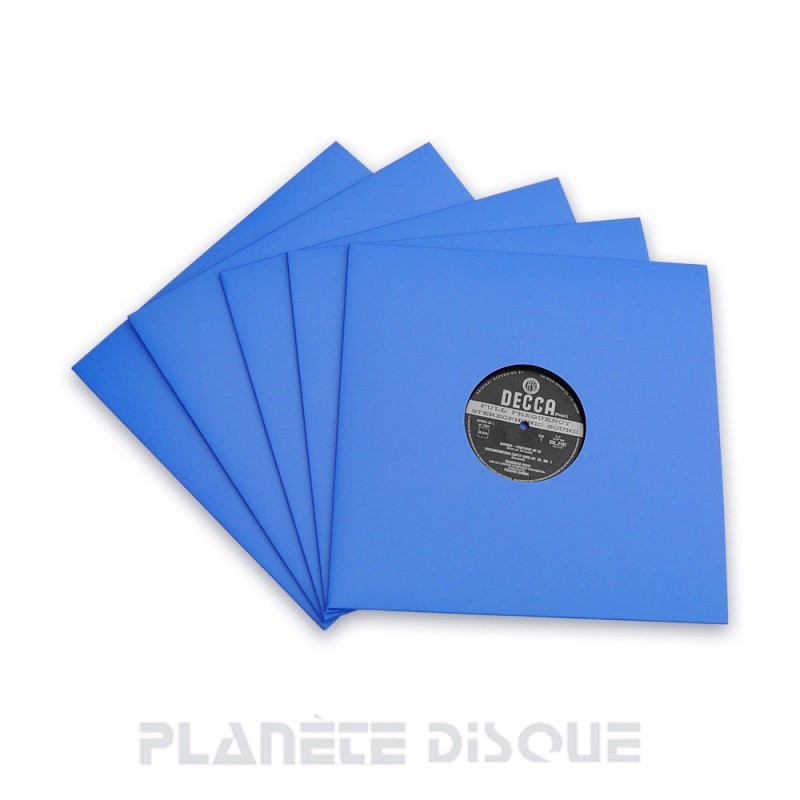 10 Pochettes carton 33T bleues sans trou