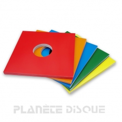 25 Pochettes carton avec trou 33T 5 couleurs
