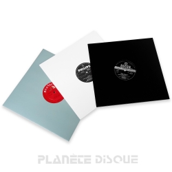 25 Pochettes carton avec trou 33T blanches, noires et grises