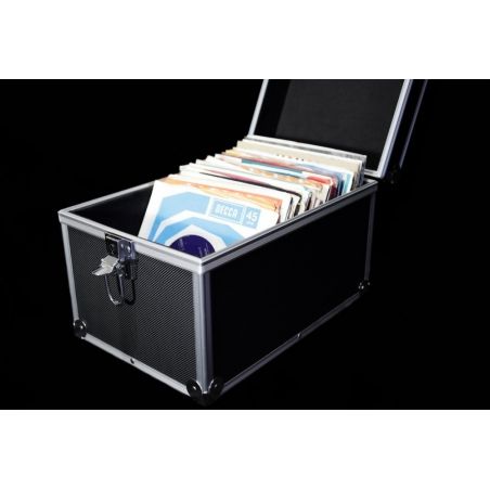 Koffer flight case voor 100 singles zwart