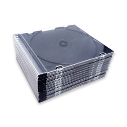 Boîtier CD transparent standard de 25 paquets avec plateau noir assemblé