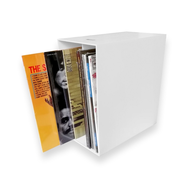 Boite rangement vinyle caisse disque - Caisse de rangement pour disques  vinyles - Meuble vinyle rangement vintage en