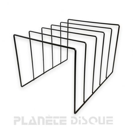 Porte disques vinyles support en métal noir