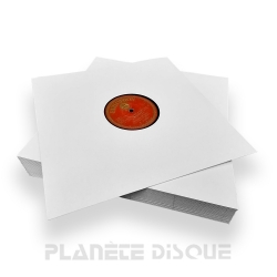 25 Pochettes carton avec trou 25 CM / 78T blanches dos pincé