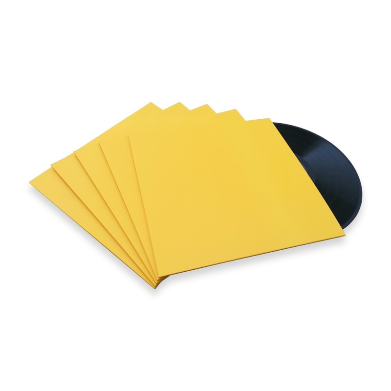 25 Pochettes carton avec trou 45T jaunes