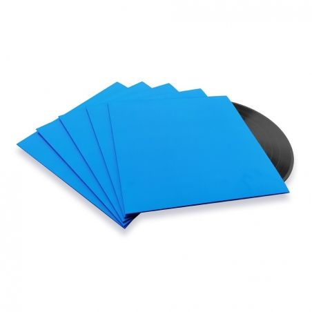 10 LP platenhoezen blauw karton zonder venster