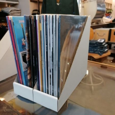 Rangement angle en carton pour 20 disques vinyles
