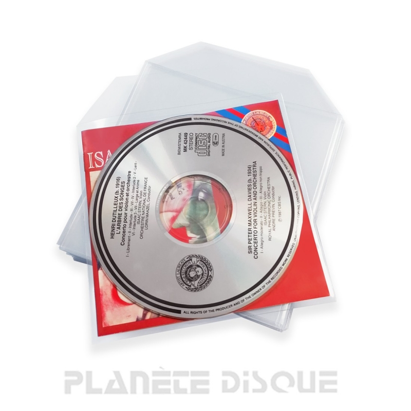 100 Pochettes CD & livret Deluxe PP 150 microns + rabat