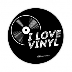 Schrijft een rapport bod Onverenigbaar Sticker "I LOVE VINYL" (gratis)