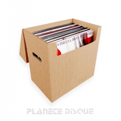 Boîte de Rangement Vinyle - Bac pour Disque Vinyle - 50-80 Disques