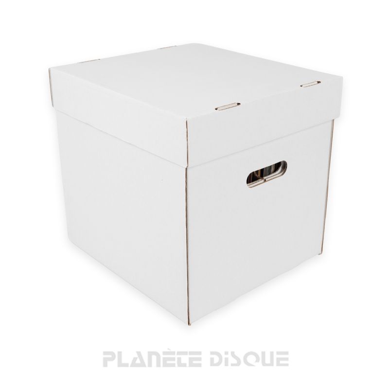 Cardboard white storage box for CD (with lid) for IKEA Kallax