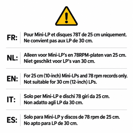 50 Intercalaires de calage carton pour 25 CM / 78T